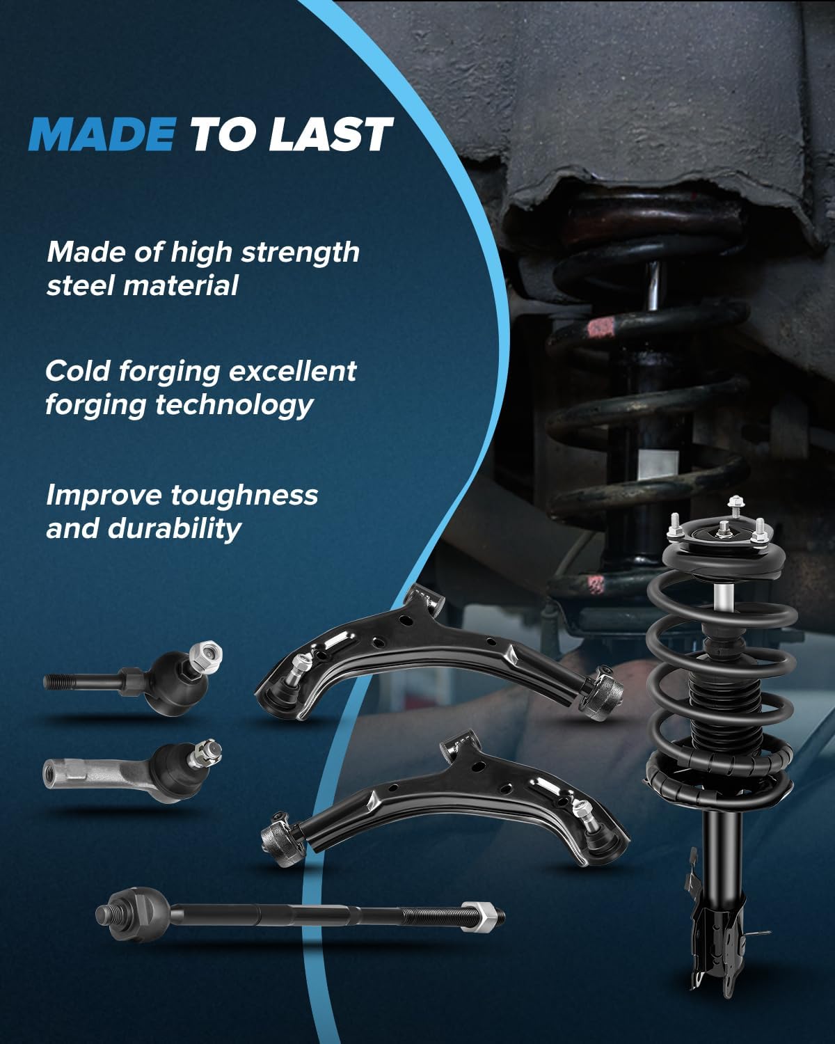 Struts Front Strut Spring Assembly Tie Rod End Stabilizer Bar Link Kit Fit for 2002-2006 for Nissan Sentra struts suspension kit for 10