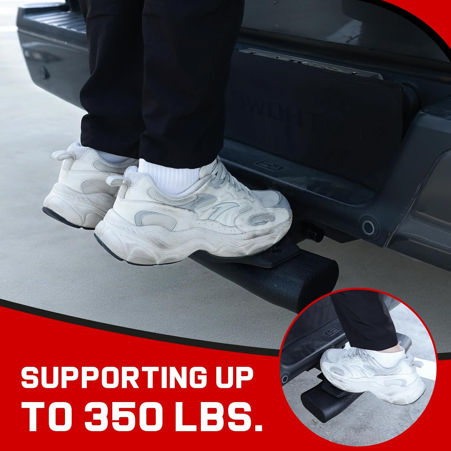 Trailer Hitch Step for 2" Hitch Receiver Universal Fit for Trucks SUV Car Van, Carbon Steel with Dual-Stage Black Powder Anti-Slip Tow Hitch Step - Image 5