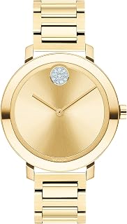 Women's Bold Evolution Swiss Quartz Watch with Stainless Steel Strap, 15 (Model: 3600649), Pale Yellow Gold Ion-Plated