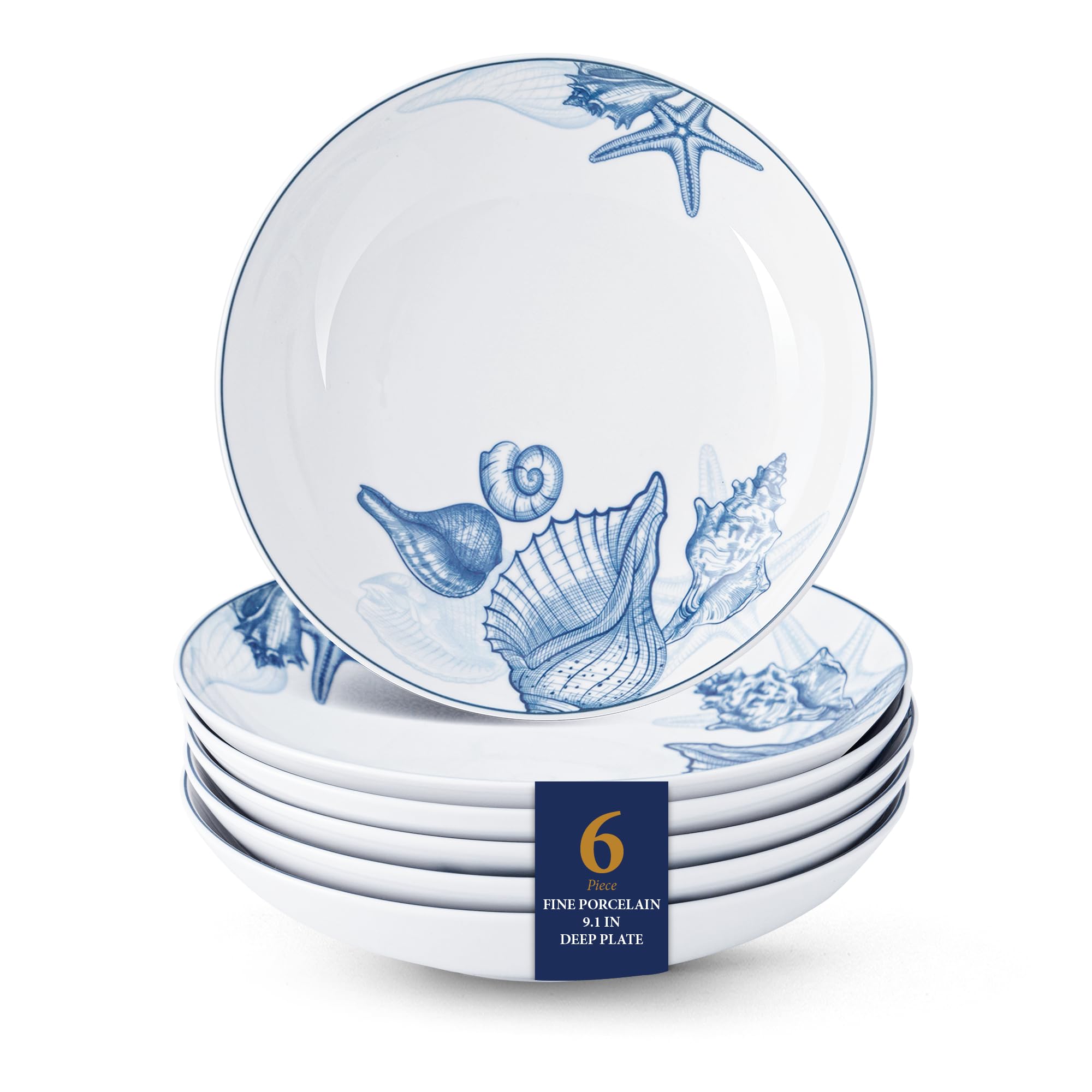 Amazon.com | Minh Long 9 Inch Porcelain Pasta Bowls Set of 6