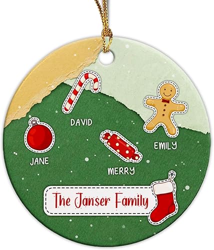 Vista 32 de Adorno de Navidad con foto personalizada de mi segunda Navidad 2025, adorno personalizado de cerámica para bebé, adorno colgante para árbol