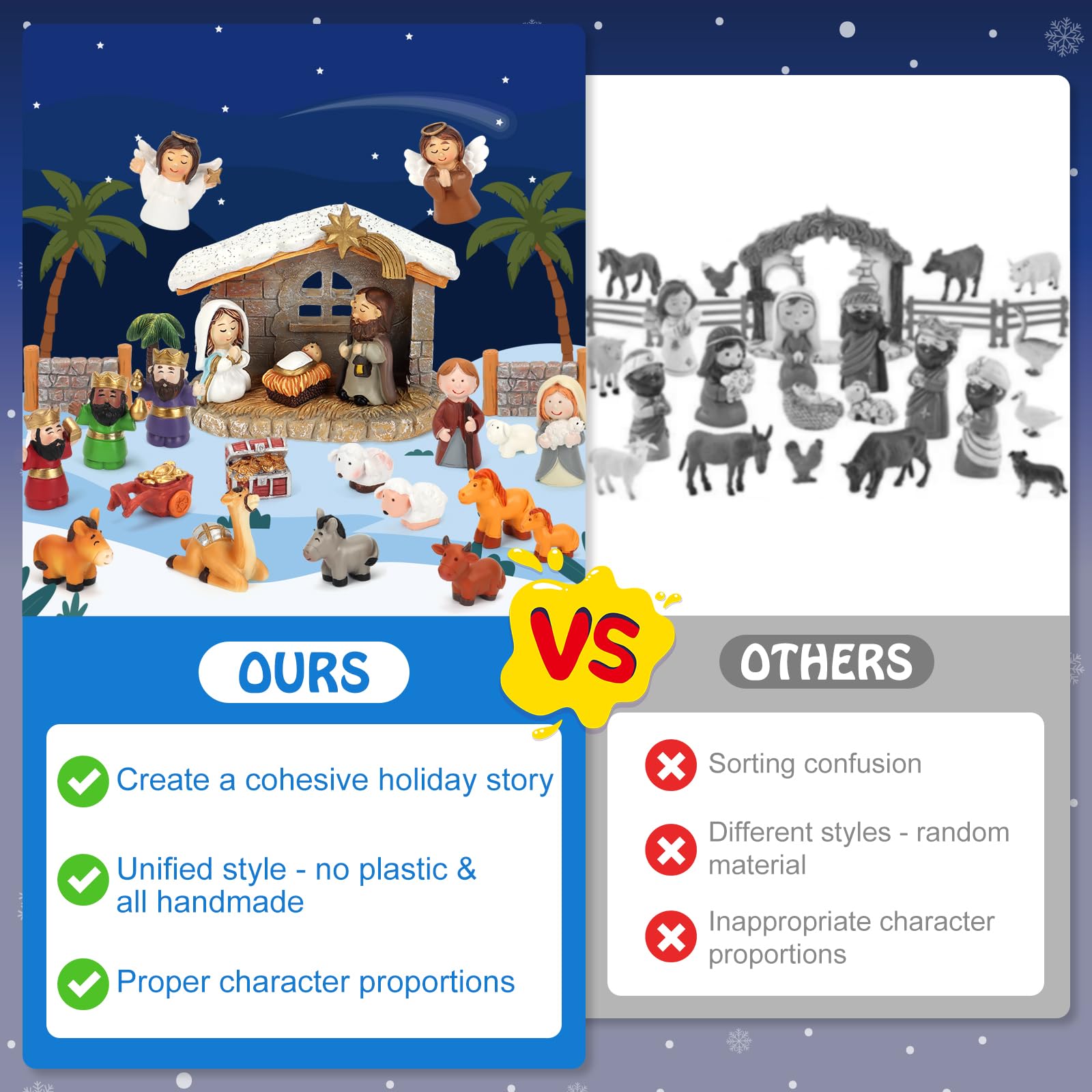 Calendario dell'avvento 2024 per bambini, set di 24 giorni di presepe per bambini, calendario dell'avvento per bambini, ragazzi, ragazze, calendario del conto alla rovescia di Natale, regali per