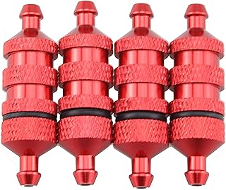 Maxmoral 4PCS RC Aluminum Nitro Fuel Filter Aluminum Nitro Fuel Filter Compatible with HSP 1/8 1/10 Nitro Car Buggy Truck, Red