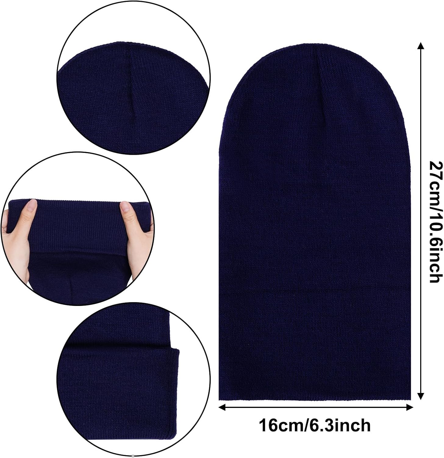 6 Pack Kids Winter Beanies Hats and Gloves Set for Boys Girls, Warm Knitted Skull Caps and Stretchy Full Fingers Gloves - Image 3