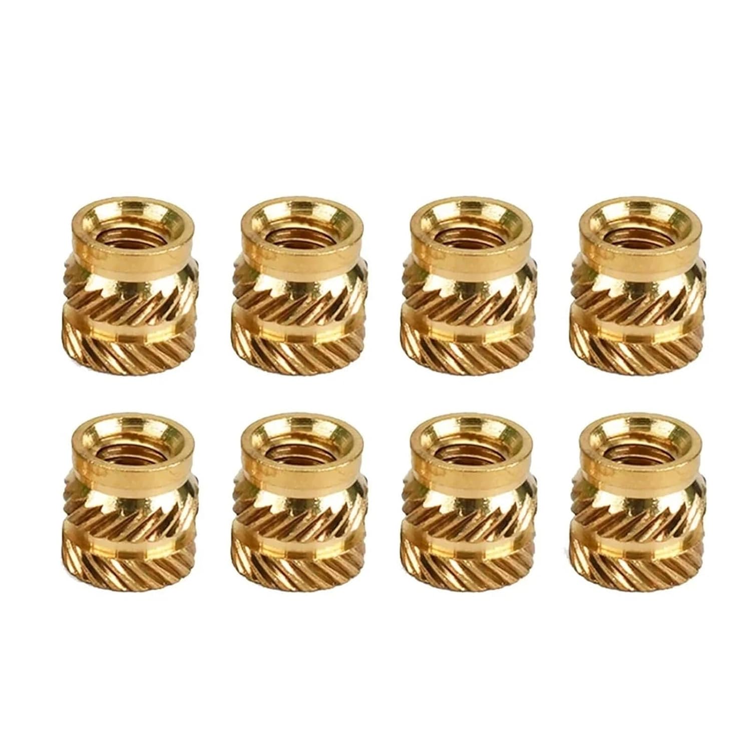 Brass Heat Insert Nut for 3D Printer Double Twilled Hot Melt Injection Threaded Inserts Nuts M1.6 M2 M2.5 M3 M4 M5 M6 M8 M10(Length 6mm,M5(OD7.5mm) 200Pcs)