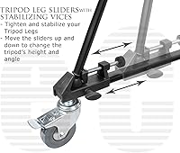 Vista 4 de Elite Series - Trípode universal profesional con ruedas de bloqueo y bloqueo de un solo paso para todas las cámaras y videocámaras y un paño