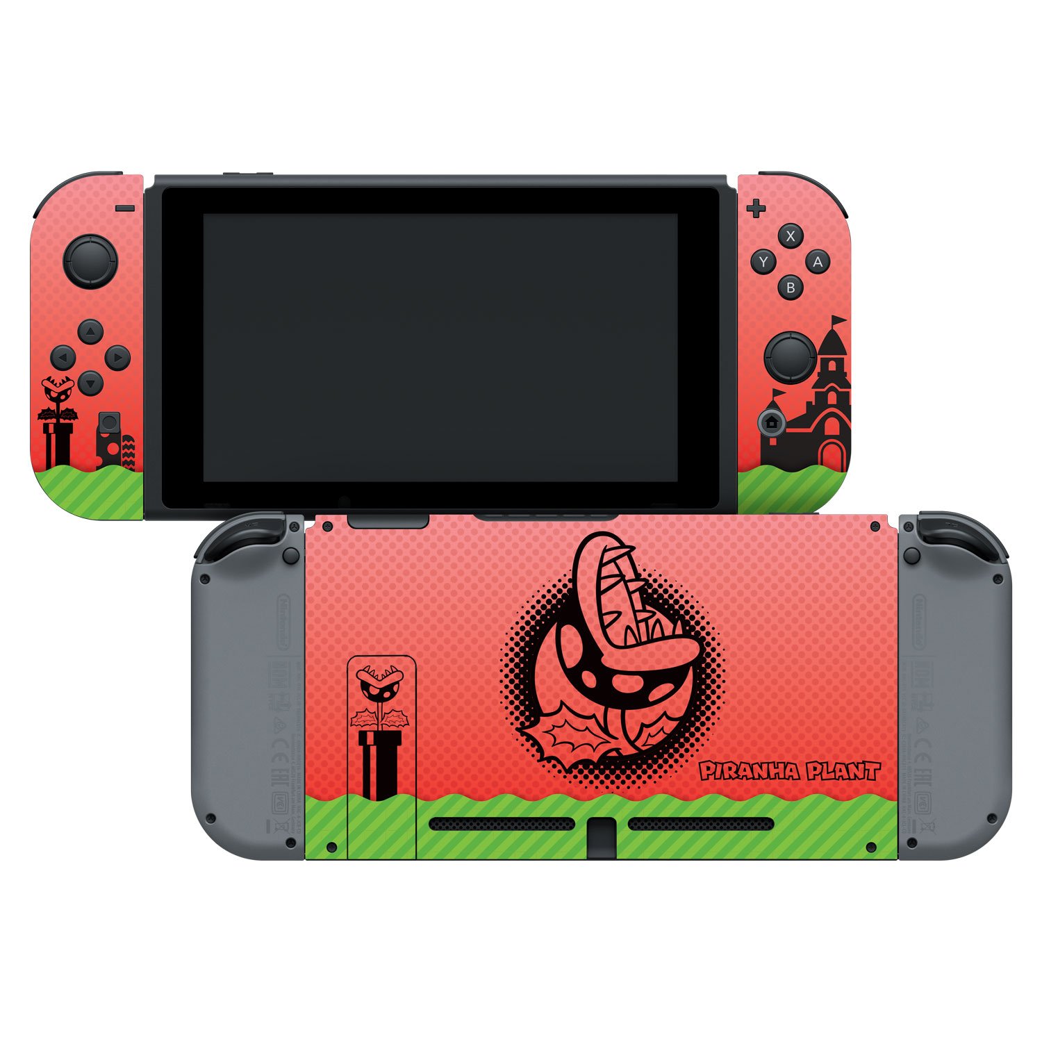 Controller Gear Nintendo Switch Skin & Screen Protector Set Officially Licensed By Nintendo - Super Mario "Piranha Plant" - Nintendo Switch : Video Games