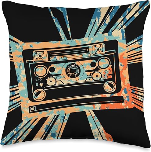 Miniatura 4 de Retro Cassette Tape 70s 80s 90s HipHop Radio Audio Art Throw Pillow