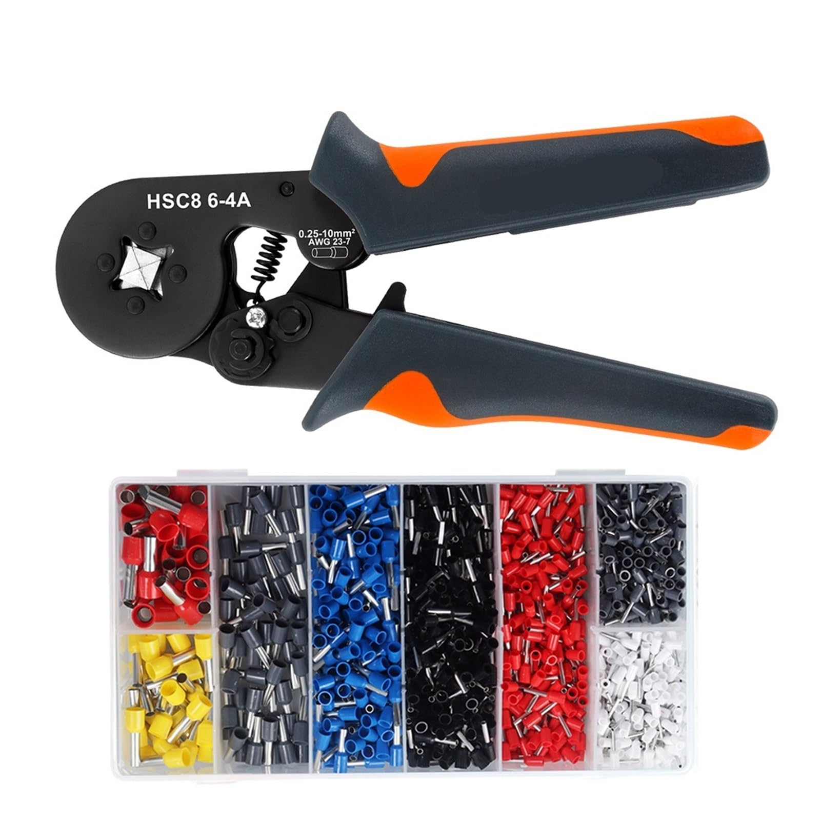 Corelix Hsc8 6-4A 1200Pcs Tubular Terminal Crimping Tool Hsc8 6-4 0.25-10Mm² For Electrical Wiring(Hsc8 6-4A 1200Pcs)