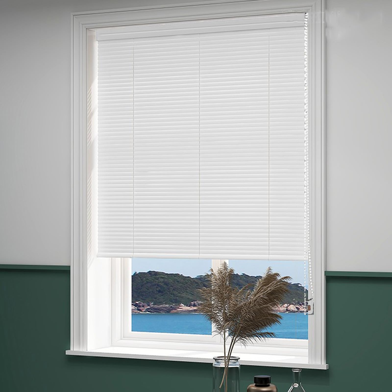 Bianco,Tenda Parasole,Oscuranti/Isolamento Termico Tenda Veneziana in Metallo,Impermeabile Anti-UV Regolazione della Luce,per Finestra Home Office,Larghezza x Altezza (160x120cm)