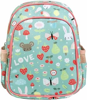 A Little Lovely Company Rucksack | Kinderrucksack Leicht Schultasche Mädchen Jungen Grundschule 4-8 Jahre Rucksack Mädchen Jungen Reisen mit Brustgurt Isolierte Fronttasche, Joy, Middelgroot