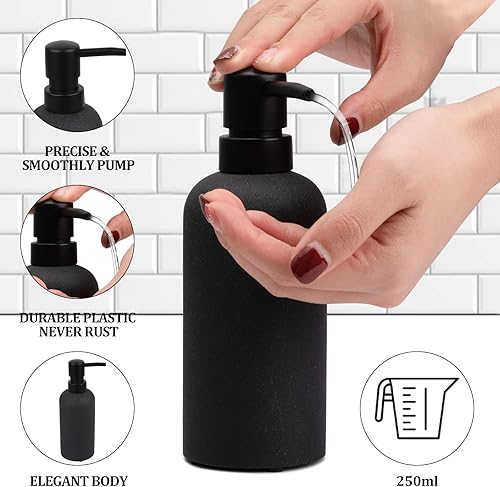 Miniatura 7 de Juego de accesorios de baño, 4 piezas completo de resina para encimera de baño, juego de accesorios de tocador, dispensador de loción, bomba de