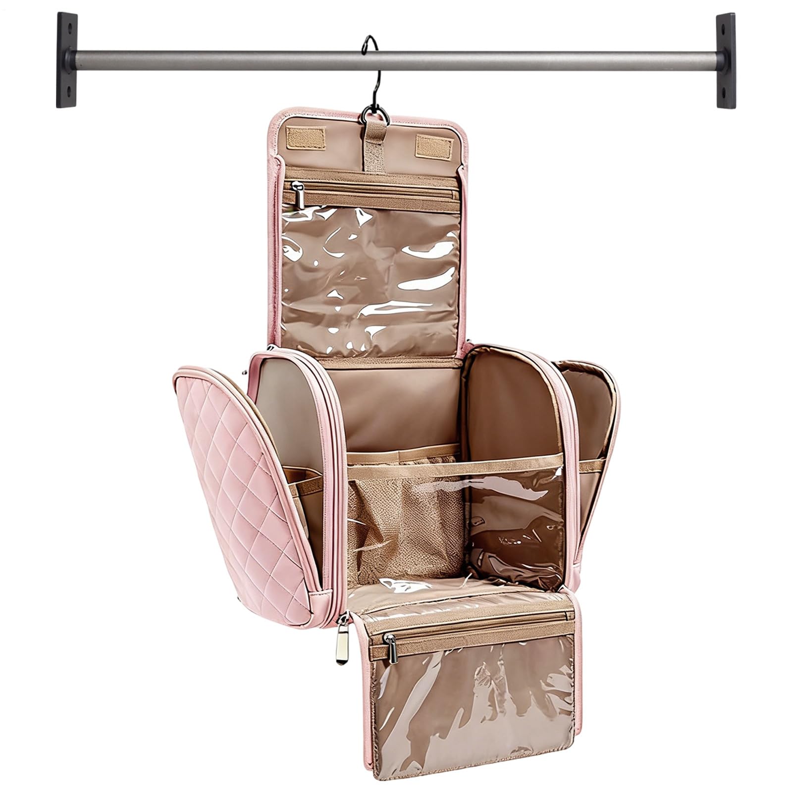 Borsa Toilette da Viaggio Organizer da Toeletta Appendibile | Portatrucchi in Tasca Per Viaggi Business Bagno Hotel Palestra Doccia Aereo Bagaglio a Mano