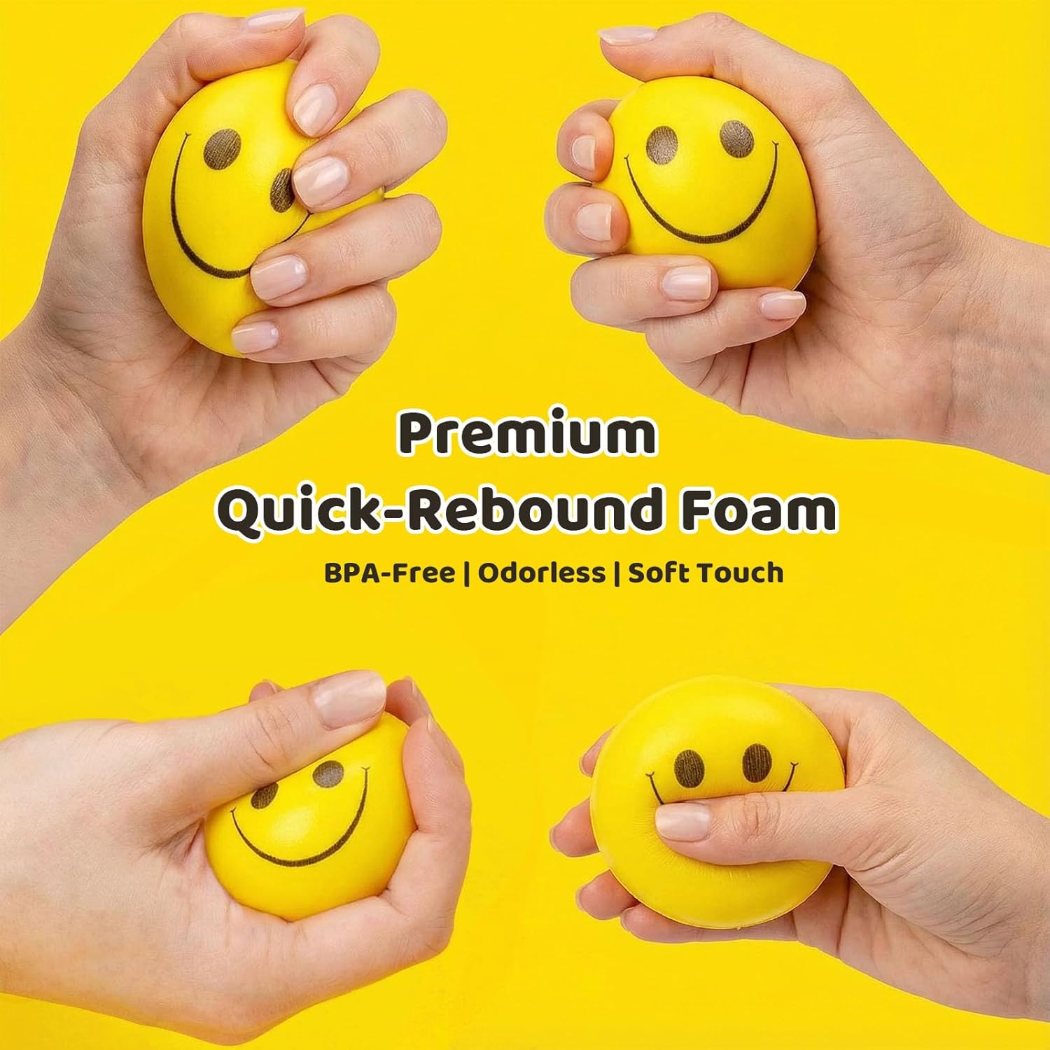 LovesTown 40PCS Stress Balls Bulk for Party Favors, 2 Inch Squeeze Toys for Kids Fidget Toys Stress Relief Gifts for Coworker Classroom Prize Party Supplies Goodie Bag Stuffer