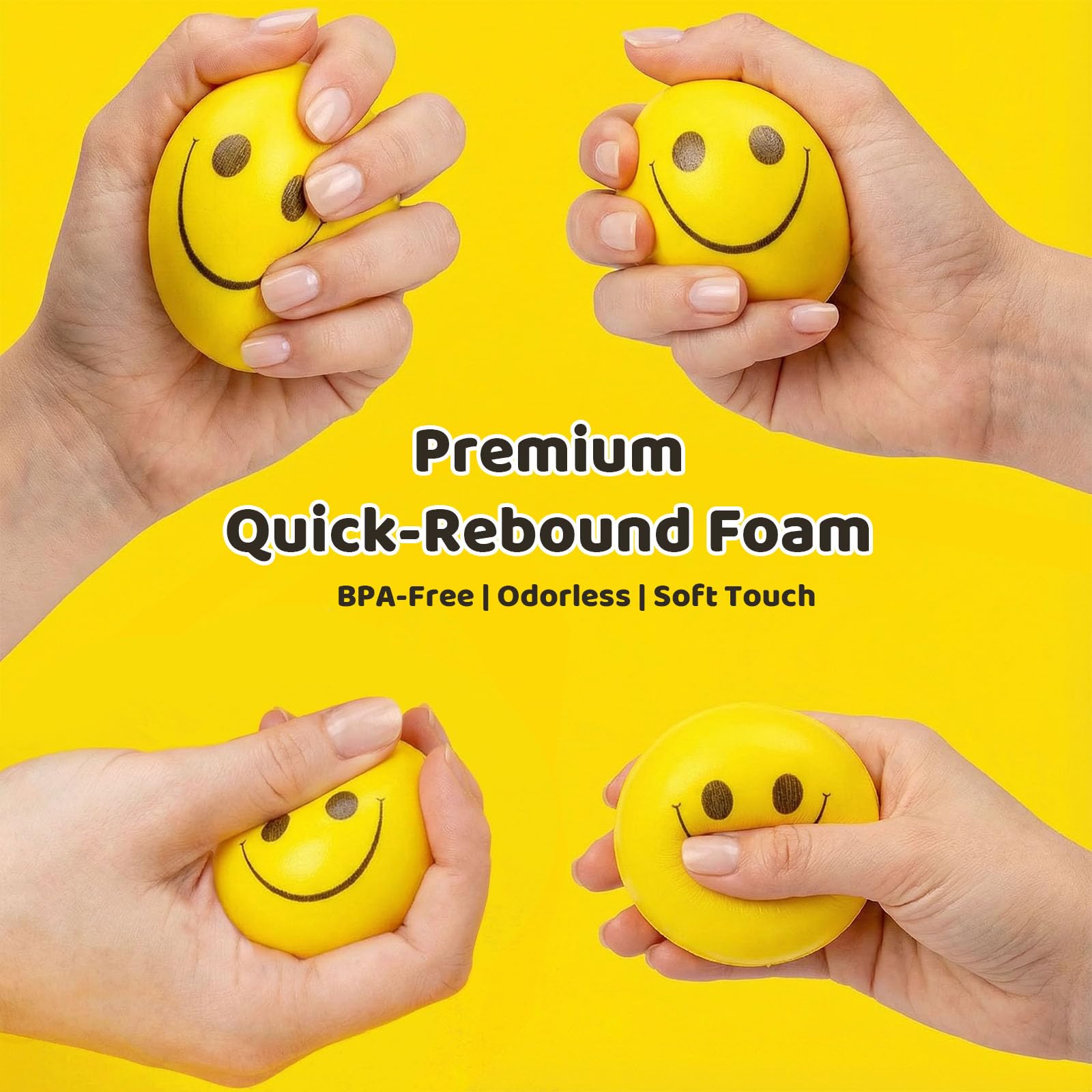 LovesTown 40PCS Stress Balls Bulk, 2 Inch Squeeze Toys for Kids Fidget Toys Stress Relief Gifts for Coworker Classroom Prize Party Supplies Goodie Bag Stuffer