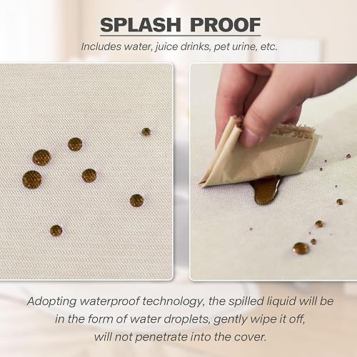 Miniatura 4 de NICEEC Fundas de sofá impermeables para mascotas, antiarañazos, pelo de gato, perro, a prueba de orina, funda de sofá de gran tamaño, resistente,