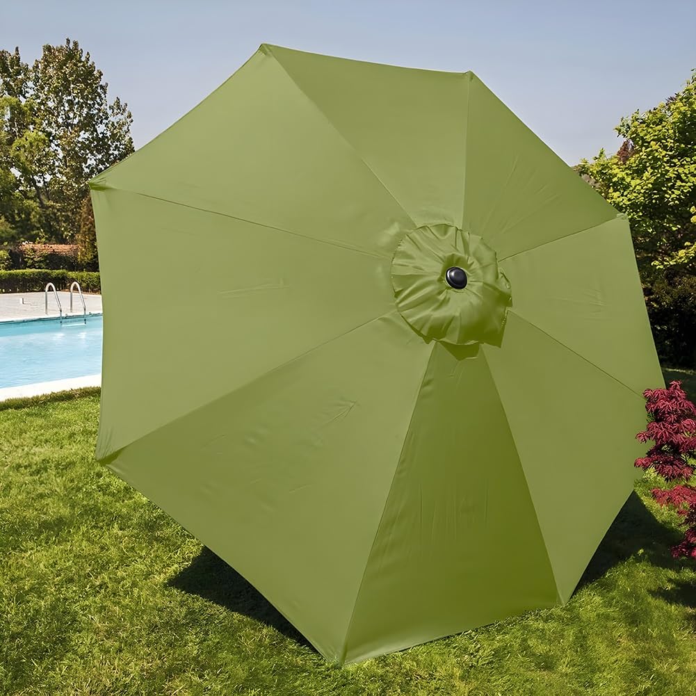 Copertura di ricambio per ombrellone da giardino, 2,3 m, 2,7 m, 3 m, rotonda, impermeabile, in poliestere (8 stecche) per ombrelloni da tavolo da mercato, copertura resistente per esterni