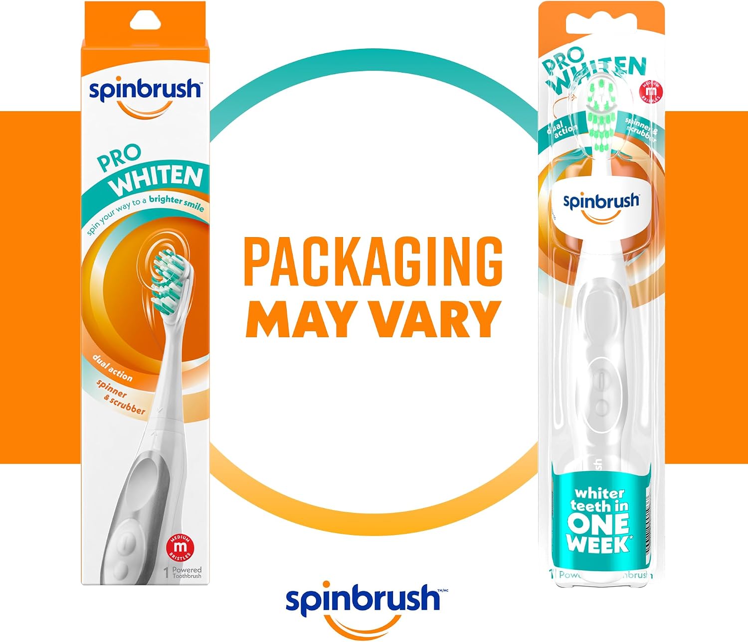 Spinbrush Pro Whiten, Battery Toothbrush for Adults, Medium Bristles, Batteries Included image 2