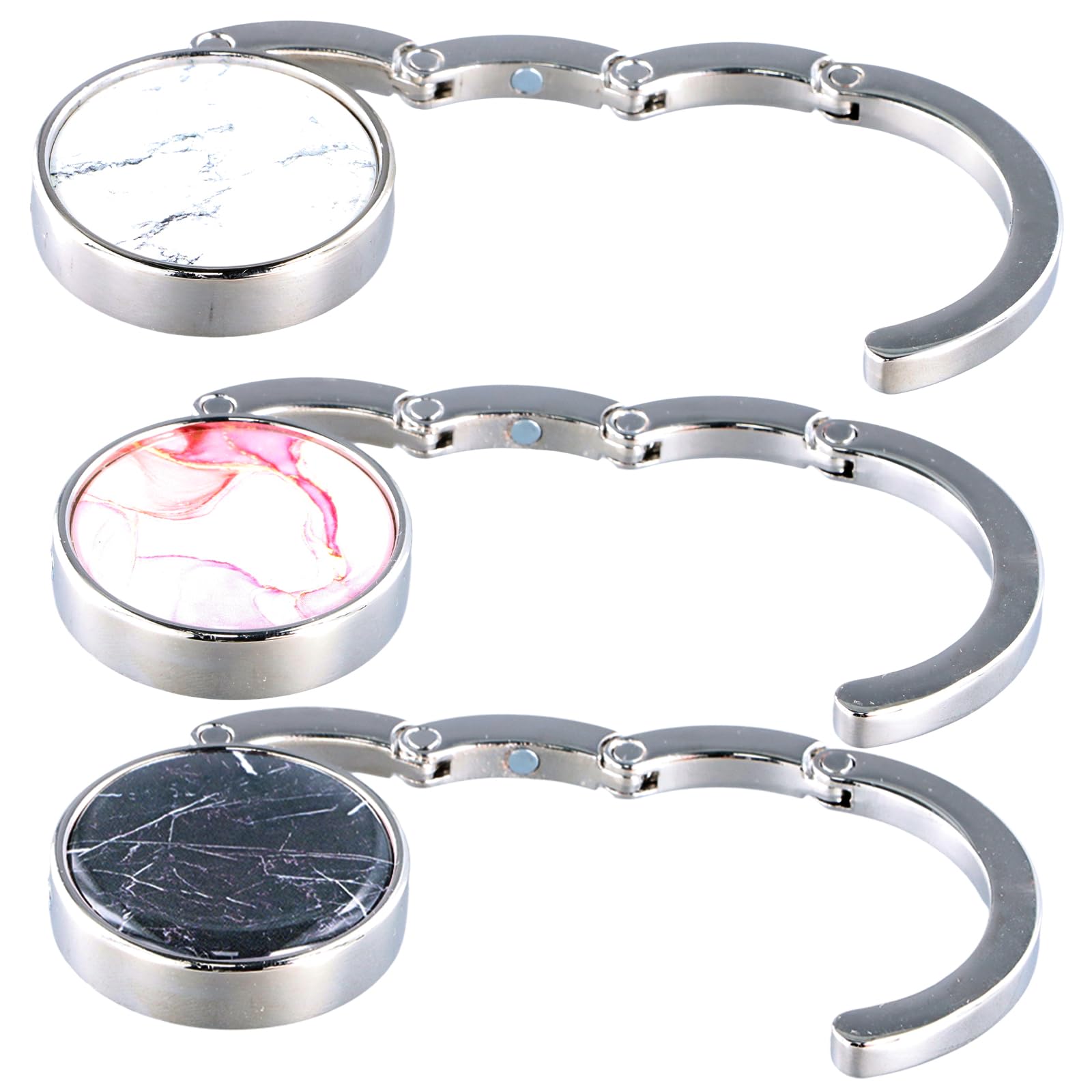 Ganci Per Borsa Da Tavolo - Set 2 Pezzi Marmorizzati, Pieghevoli E Antiscivolo Per Ufficio E Ristorante - Foto 12