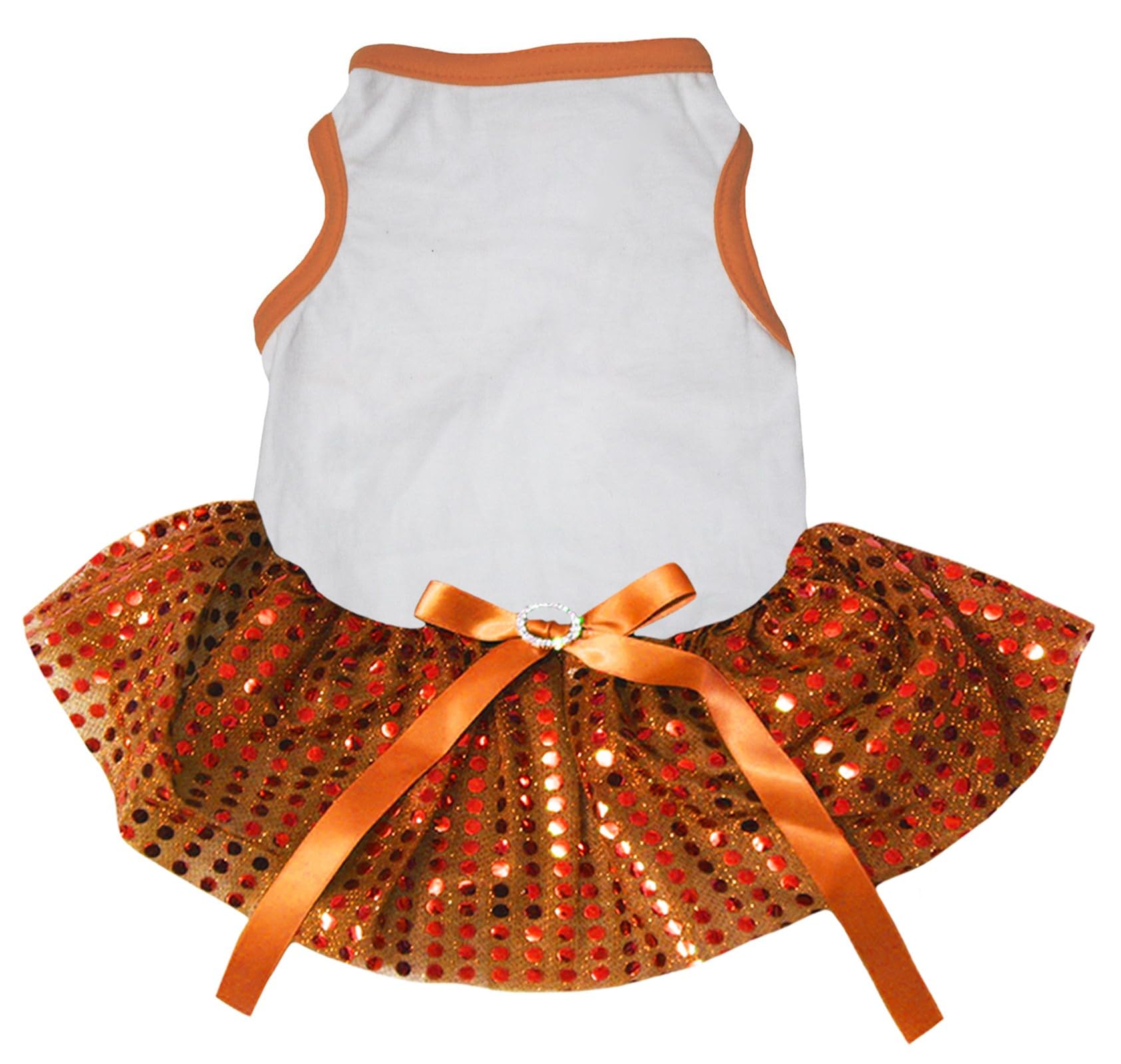 Robe tutu pour chien blanche et orange pour les fêtes estivales