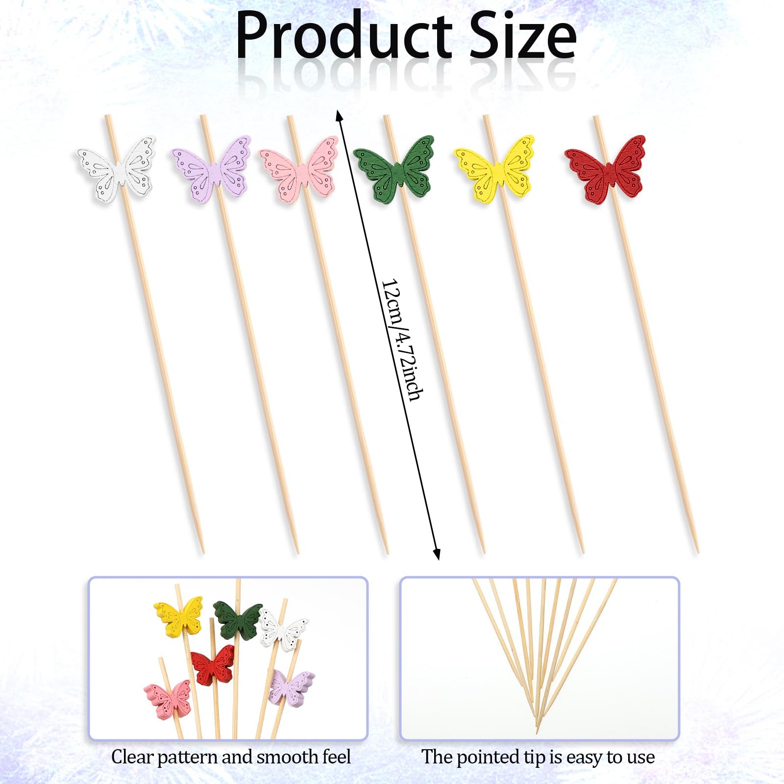 100 Piques à Cocktail Papillon, Pique à Amuse-gueules Papillon