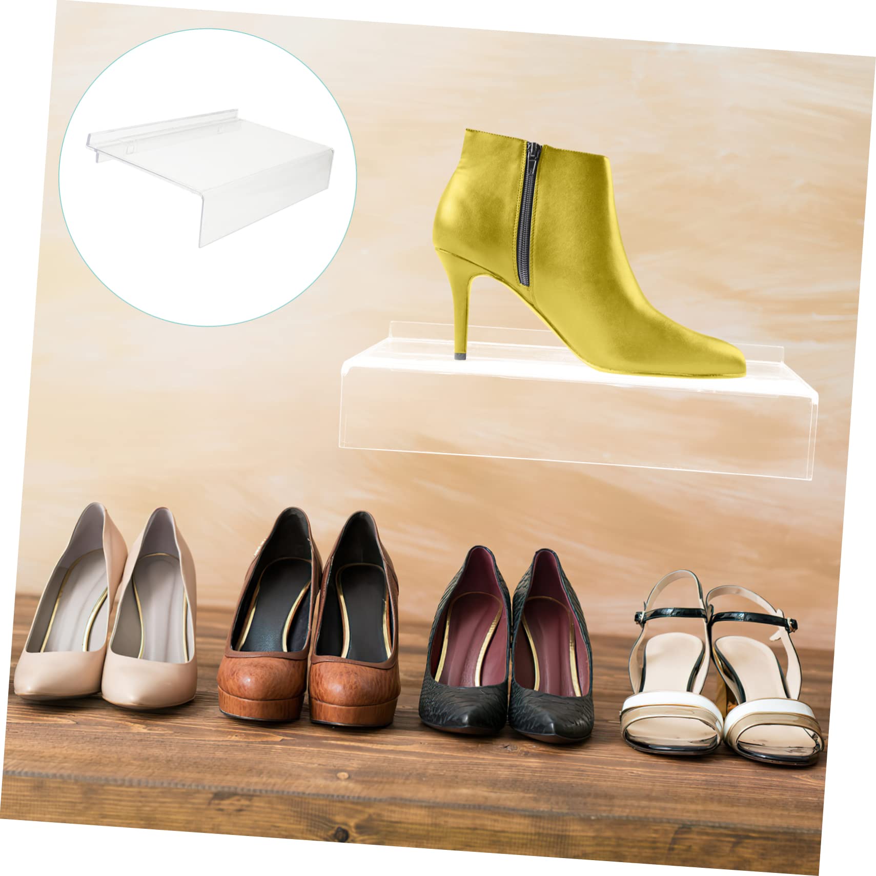 Unomor Elegant 5pcs Retail Shoe Display Rack Slat Wall Shelves for Wall Retail Display Shelves