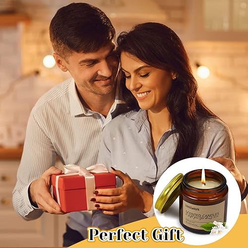 Miniatura 5 de Paquete de 12 velas perfumadas de regalo para mujeres, velas de aromaterapia a granel, velas de soja a granel, velas de regalo en tarro de ámbar