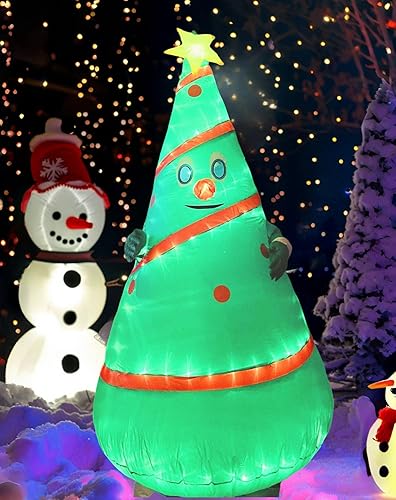 Miniatura 3 de Disfraz inflable de árbol de Navidad para adultos, disfraz inflable con luz LED para fiesta de Navidad (árbol de Navidad, adulto)