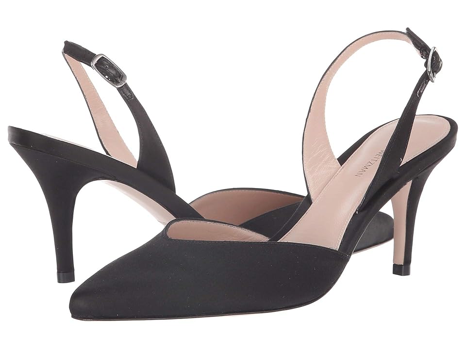 

Stuart Weitzman Sleek (Black Silk Satin) Women's Shoes