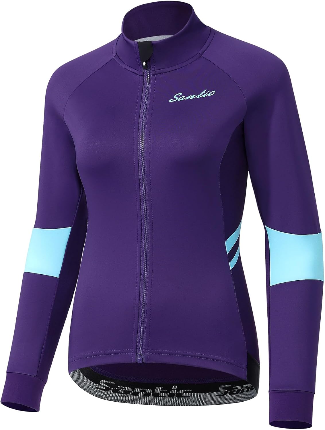 Santic Women's Cycling Jacket Thermal Windproof Windbreaker Reflective Lightweight with Pockets for Biking Running - Image 2