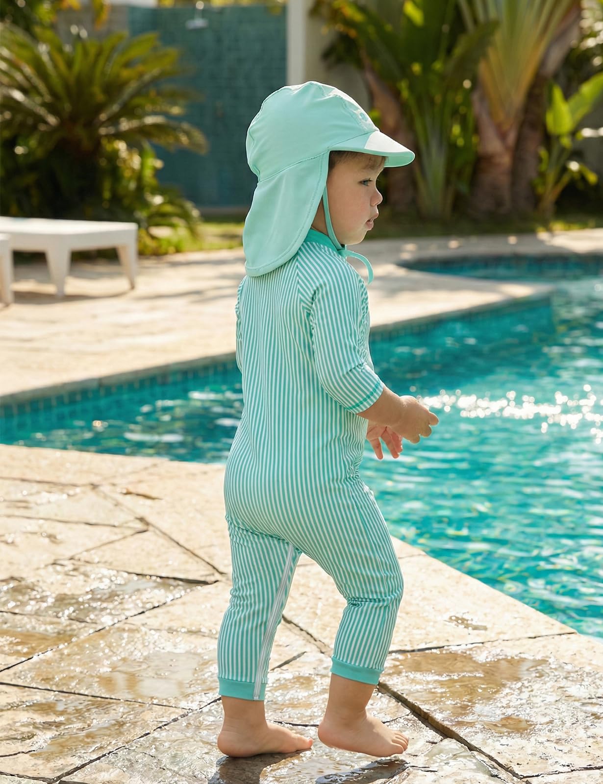 weVSwe Baby Toddler Boy Swimsuit Long Sleeve Baby Swimwear UPF 50+ Sun Protection Rash Guard Swimming Costume with Crotch Zipper 0-3 Years — view 116