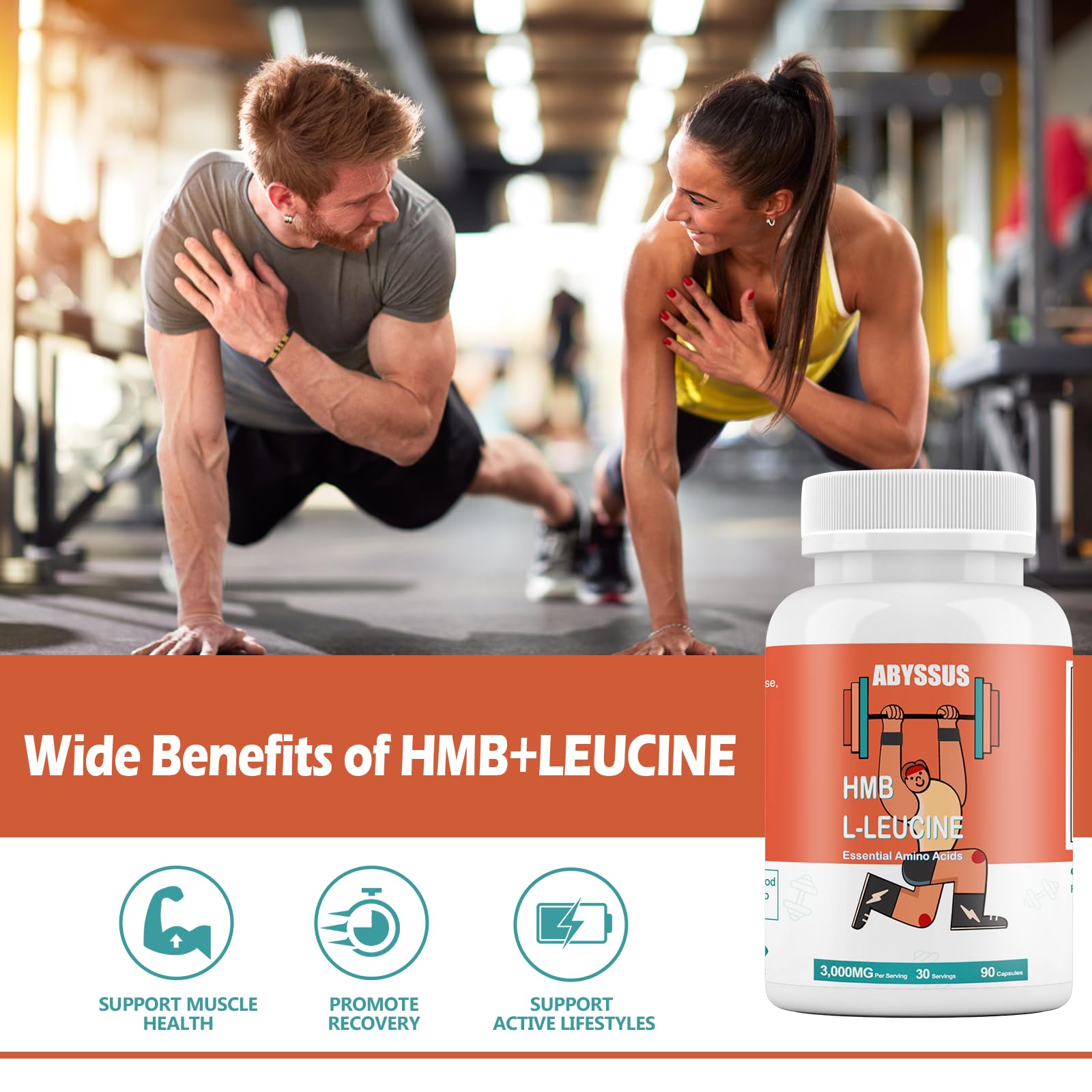 ABYSSUS Leucine & HMB Capsules, 3000mg Vegetarian Supplement — Amazon image 3