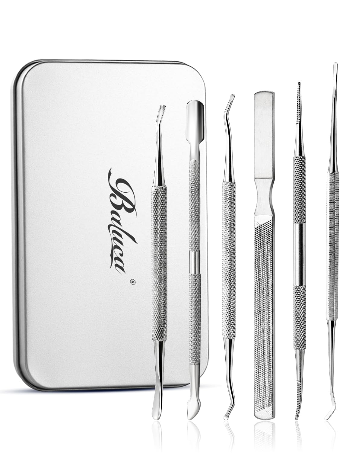BALUCA 7-Piece Ingrown Toenail Removal Kit – Professional Stainless Steel Toenail Cleaner Tool & Ingrown Toenail File for Pain-Free at-Home Pedicure & Nail Correction