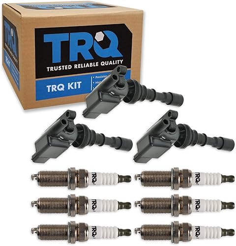 Miniatura 34 de TRQ Kit de bobina de encendido y bujía Iridium 12 piezas compatible con Ford Explorer 2020-2021 Police Interceptor Utility Lincoln Aviator con V6