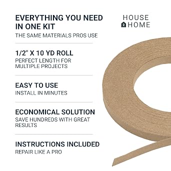 House2Home Upholstery Tack Strip, 1/2 Inch x 10 Yard Roll, Great for Making Professional Edges on Furniture, Couch, Chair, and Sofa, Includes Instructions