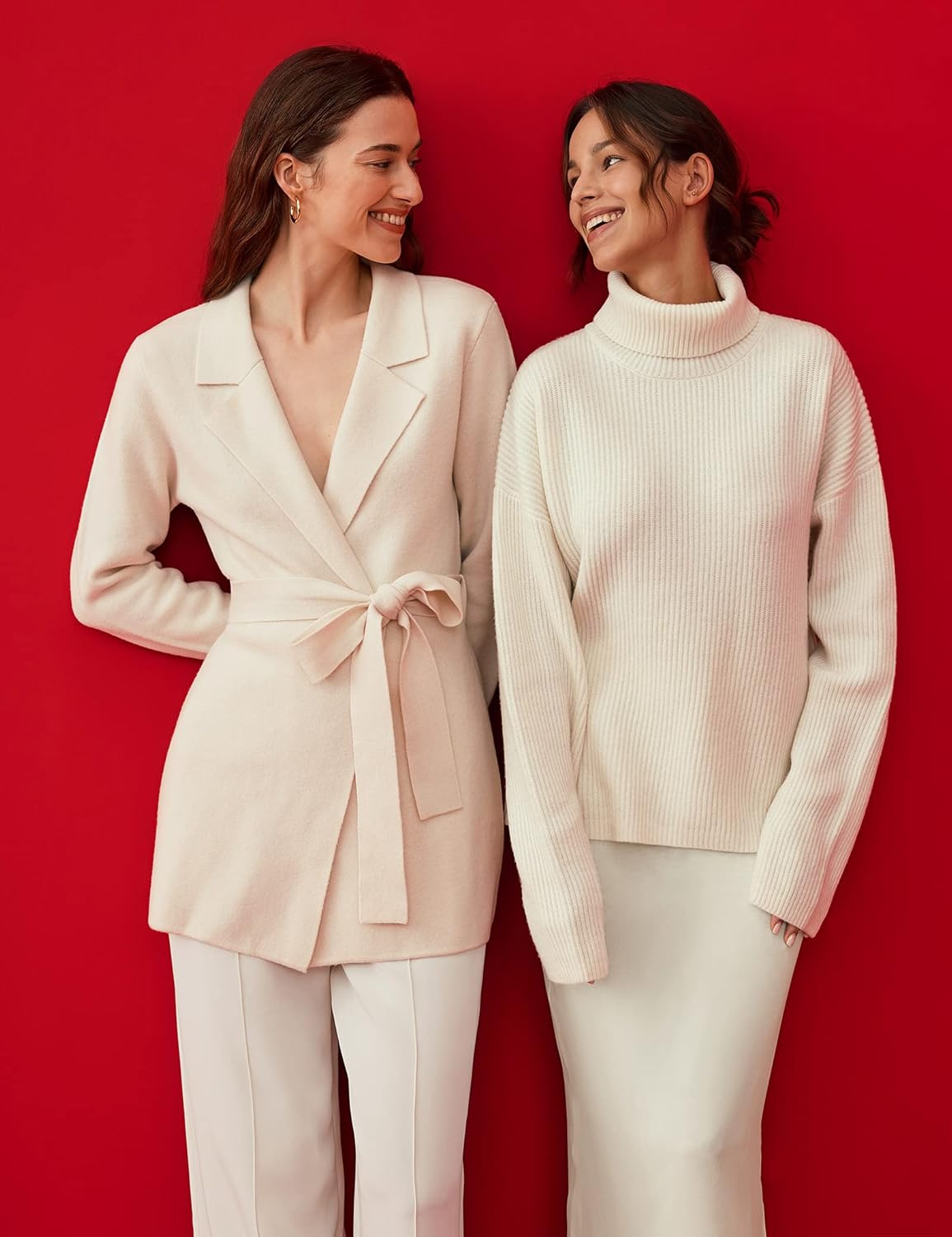 LilySilk Wool Blazer Cream Lapel Incana Knit Outerwear for Women Warm Soft Long Coat for Winter with Belt