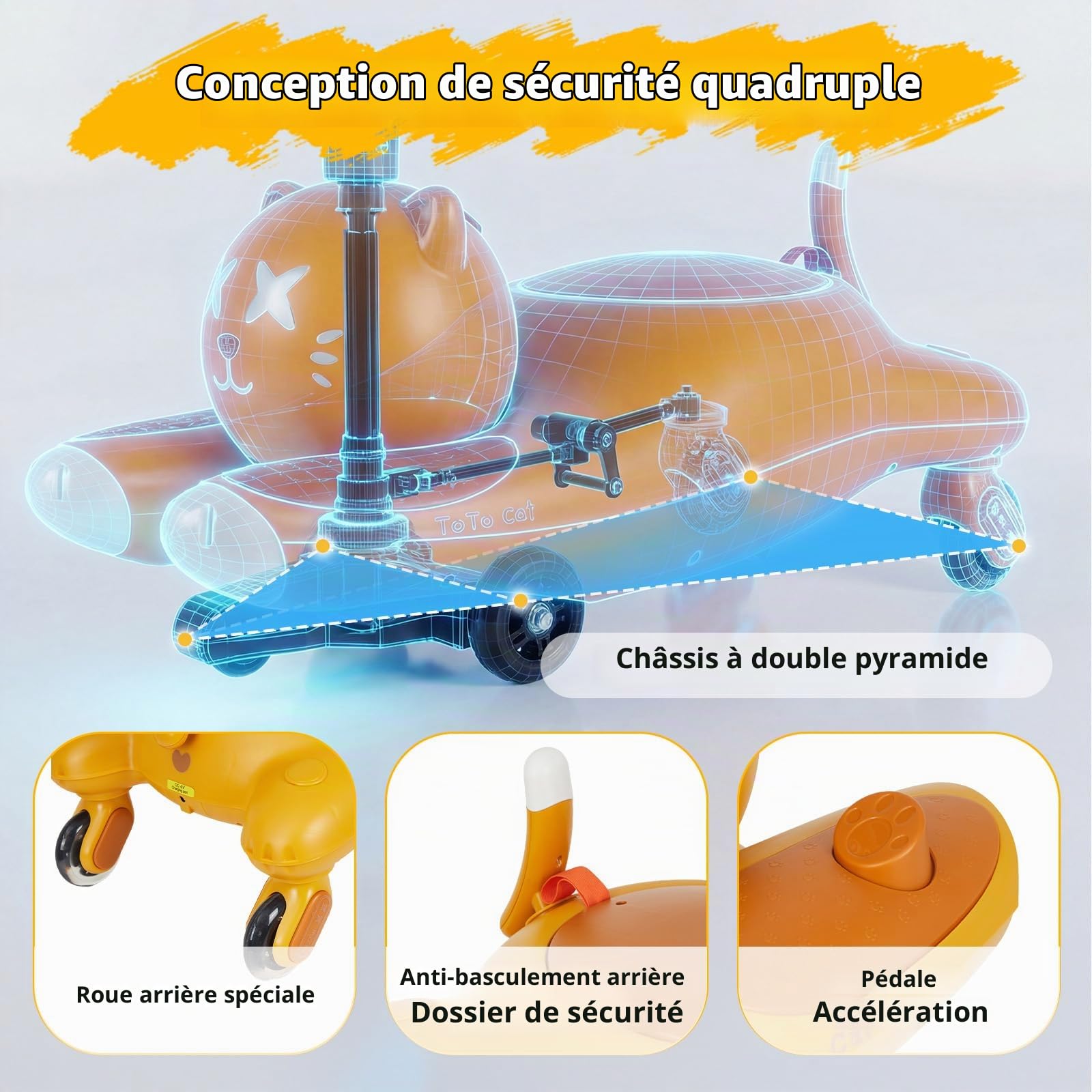 Voiture Électrique Enfants, 2 en 1 Voiture électrique Enfant, Anti-Bascule,12V Batterie, 2 Vitesses, Bluetooth, Roues Clignotantes, Chargeur USB, Ergonomique, Cadeau Enfants à Partir De 3 Ans, 68 kg.