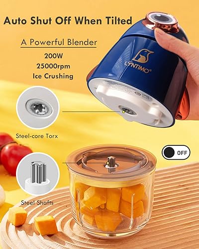Miniatura 2 de Lyntimo Fabricante de alimentos para bebés, juego de procesador de alimentos para bebés de vidrio de 8 cuchillas para verduras, frutas, carne,