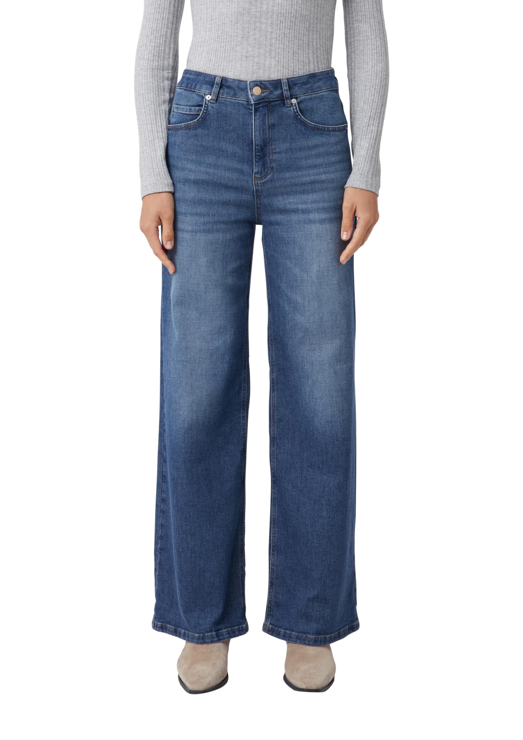 Comma Elastische Jeans mit Wide Leg