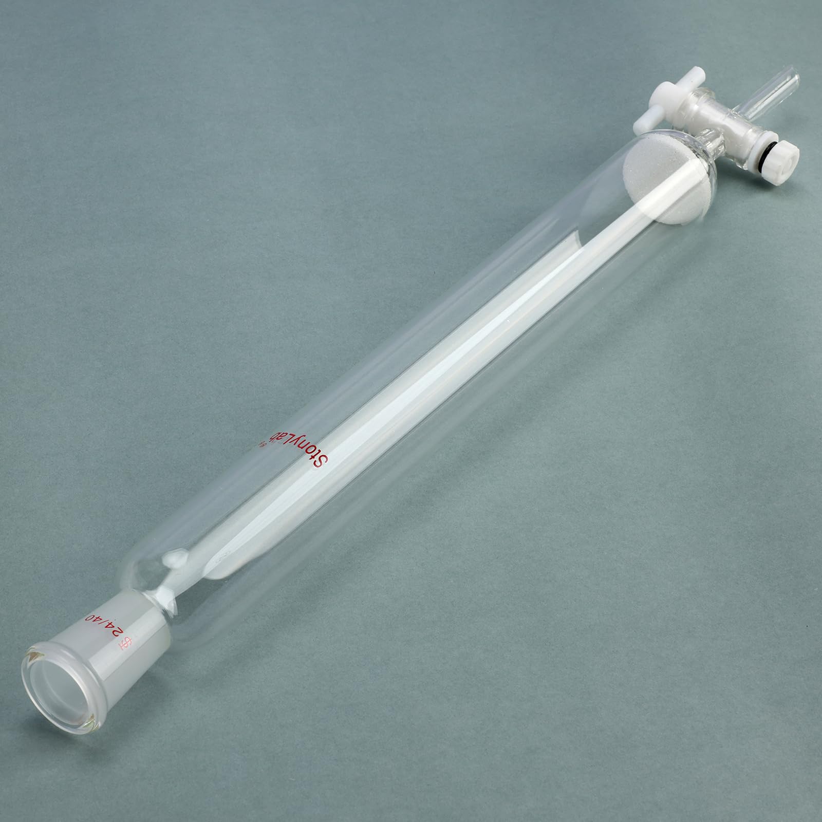 stonylab Columna de Cromatografía, Diámetro Interno de 38 mm, Longitud Efectiva de 305 mm, Disco Sinterizado G2, Junta Esmerilada 24/40, Vidrio de Borosilicato para Uso en Laboratorio