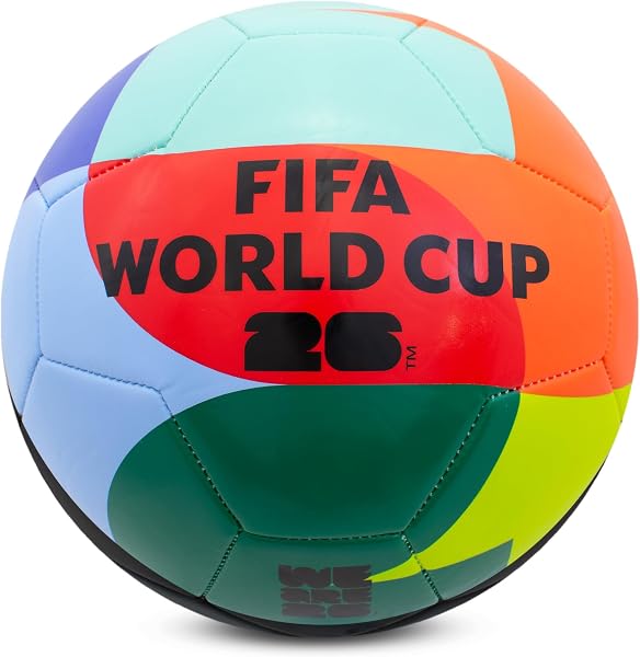 Hy-Pro Officially Licensed FWC26 Size 5 Football - Training Ball with Trophy Design & Host Nations Graphics, Football Gifts for Boys - FIFA World Cup 2026 Design - 1
