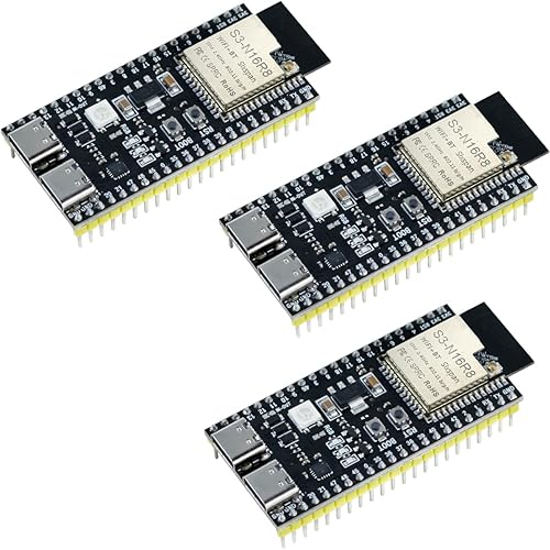 Hosyond 3Pack ESP32-S3 Development Board N16R8 MCU with Dual-Mode Wi-Fi Bluetooth Type-C, Compatible with Arduino IoT ESP32-S3-WROOM-1