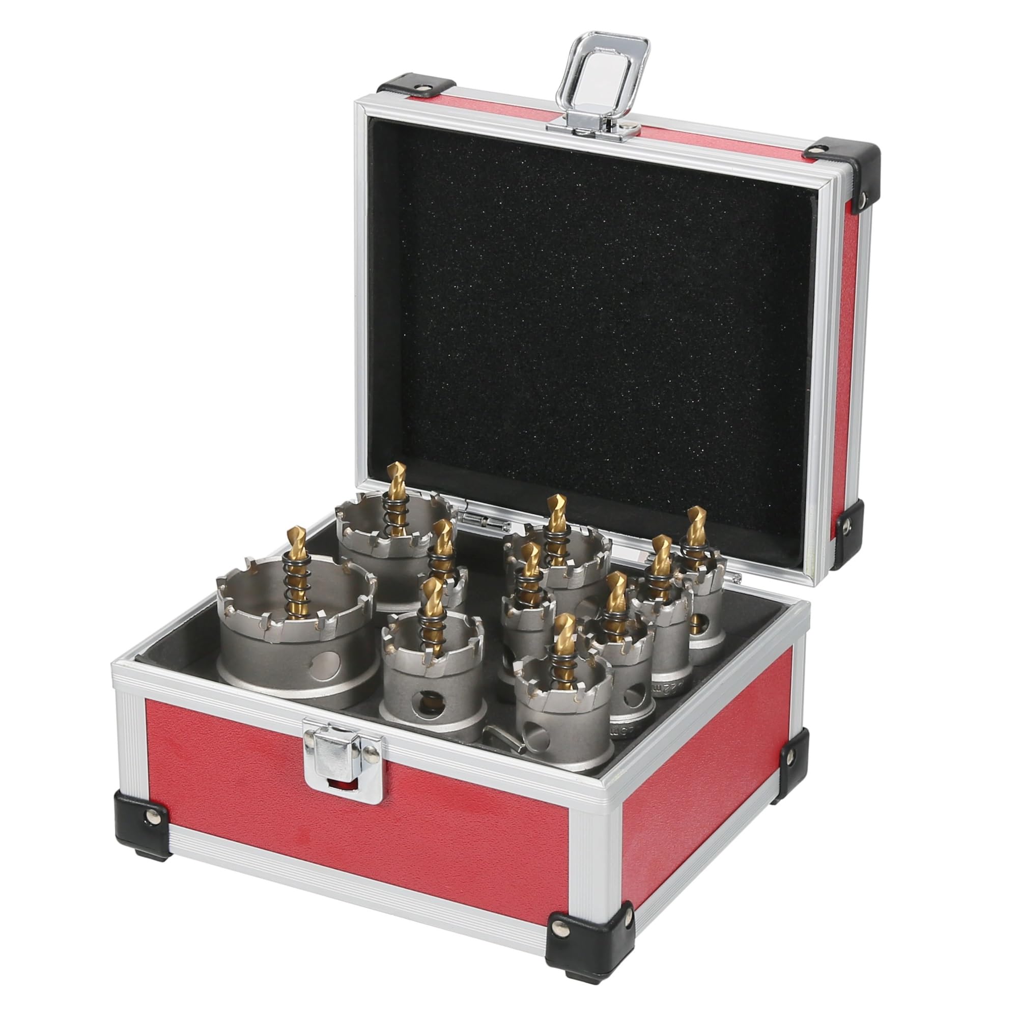 Kit De Brocas De Carburo For Metal, 6/10 Piezas, Juego De Sierras De Corona TCT De 16-65 Mm For Acero Inoxidable De Corte De Alta Resistencia.(10PCS 16-53mm)