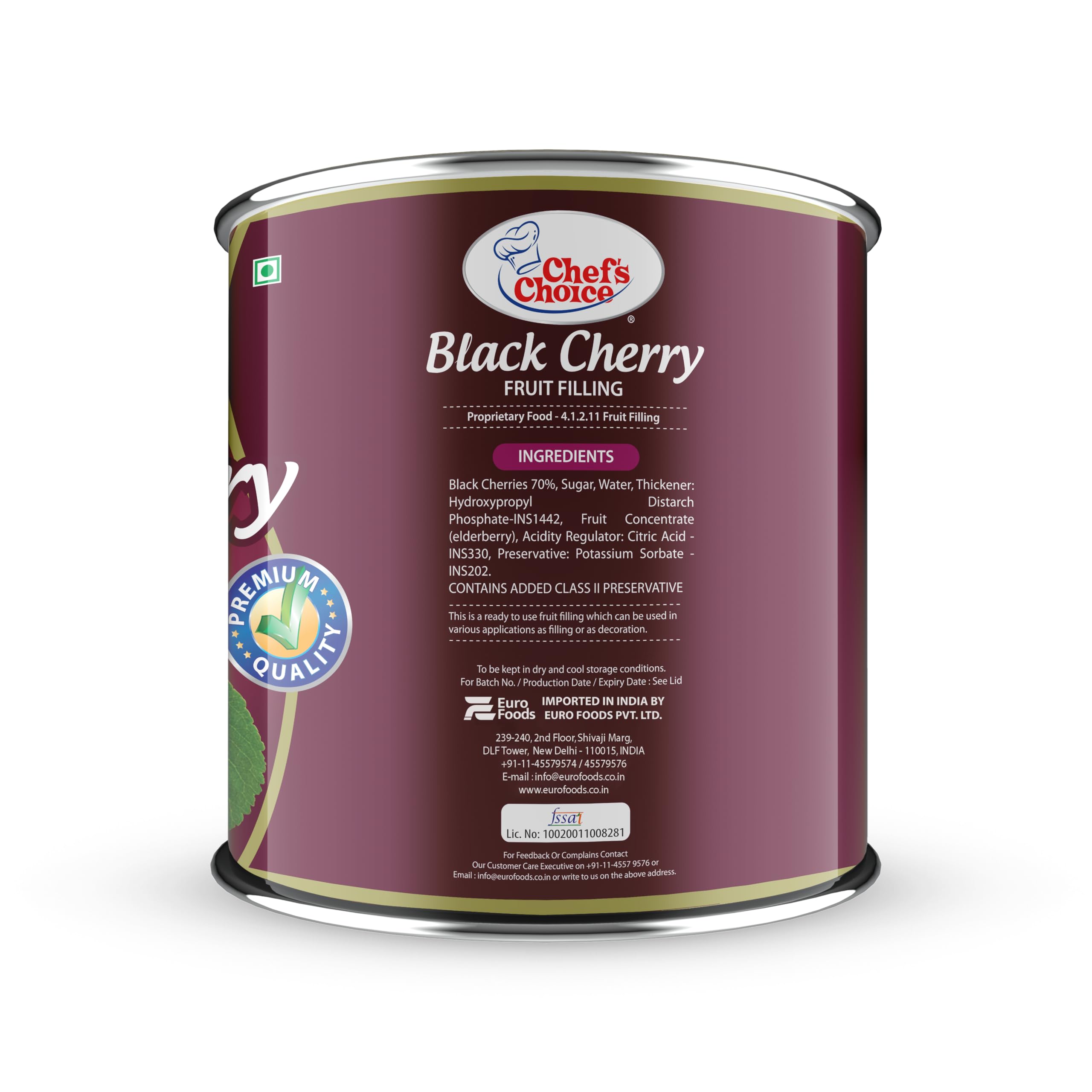 Chef's Choice Blueberry Fruit Filling Can - 2.7 Kg | Product Of Philippines | Blueberry Fruit Filling For Baking And Dessert Preparations | Pack Of 1