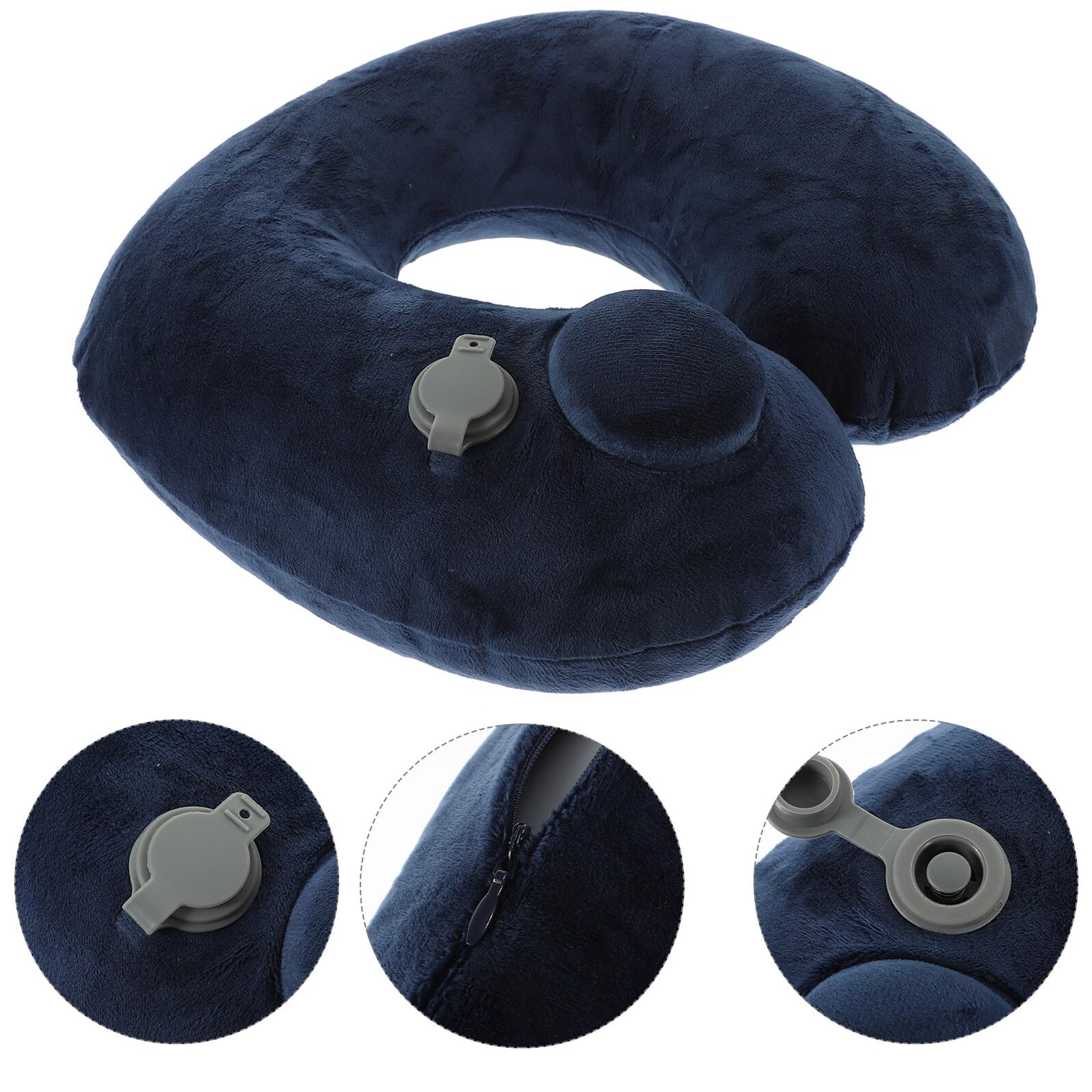 Almohada de Viaje Cervical Inflable Azul, Flocada, Automática