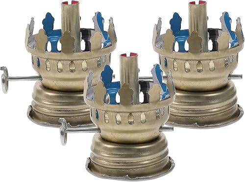 Beaupretty Lámpara de aceite de aceite de la lámpara quemador 3 unids queroseno mecha quemador aceite reemplazo piezas de queroseno para candelabros