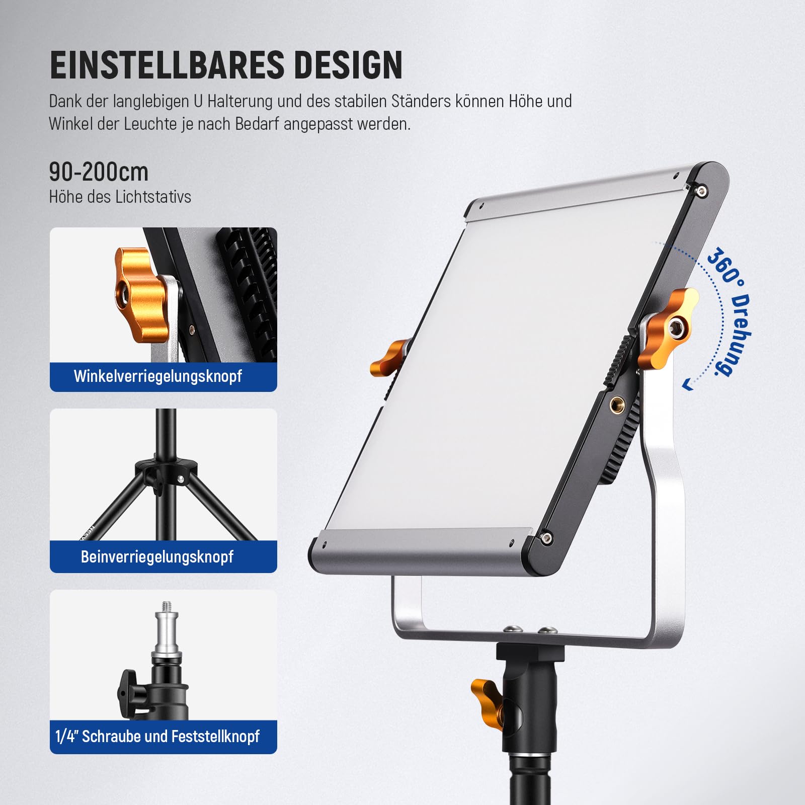 NEEWER 2er Pack dimmbares zweifarbiges 480 LED Videolicht und Ständerbeleuchtungsset beinhaltet: 3200-5600K CRI 96+ LED Panel mit U Halterung, 75" Lichtstativ für YouTube Studiofotografie, Videos