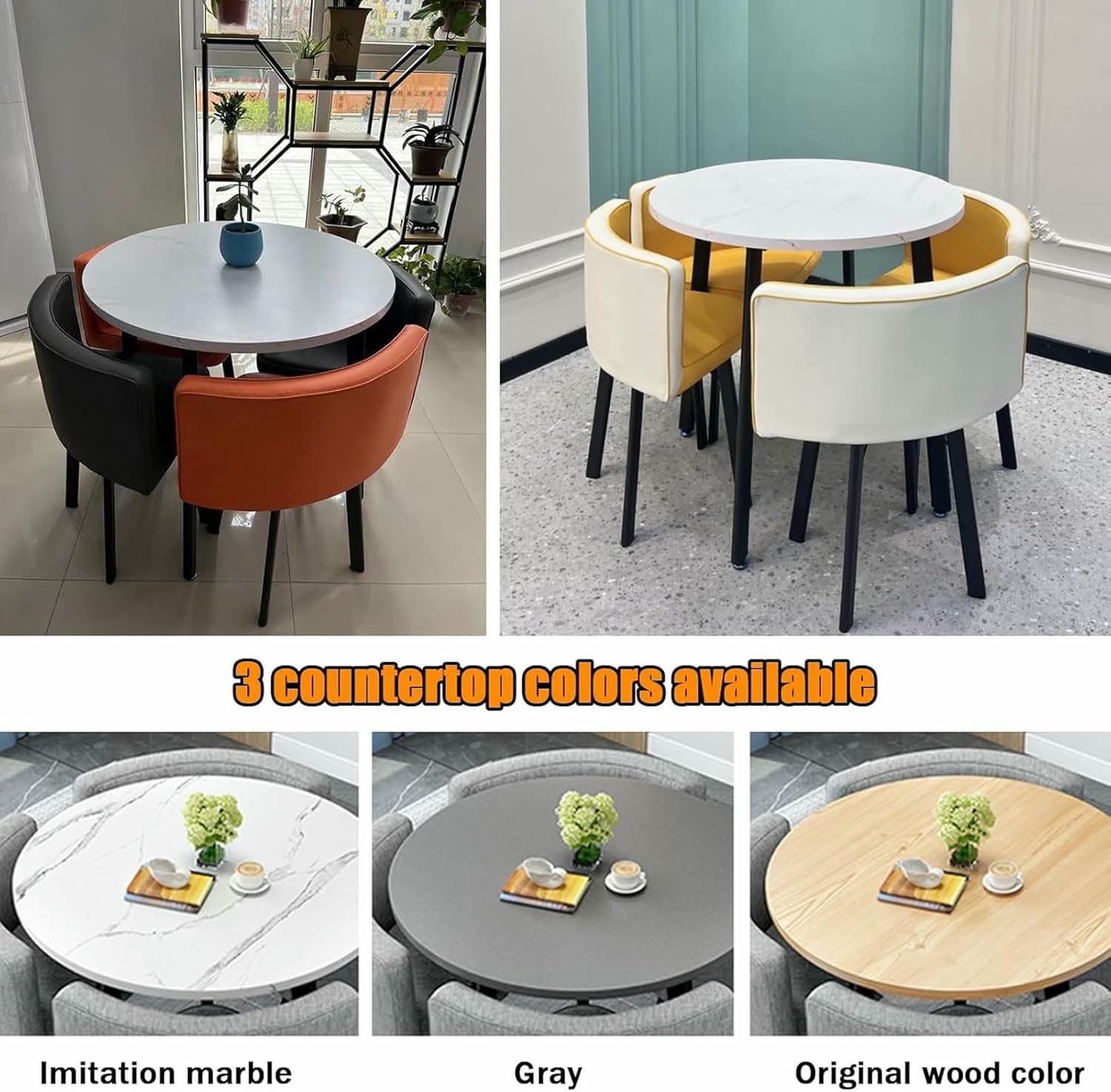 Office Reception Room Club Table, Round Conference Small Tables and Chairs, Simple Kitchen Dining Table Set Leisure Combination