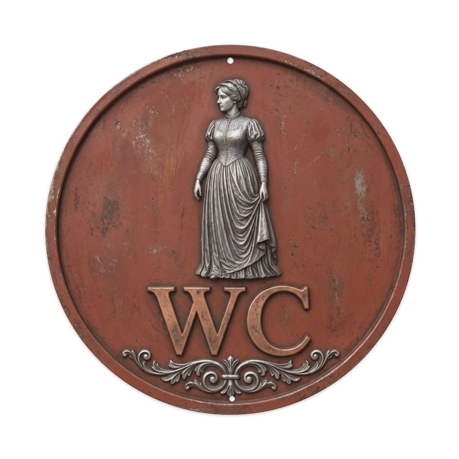 Odgynaw 8X8inch(20X20cm) Victorian Wc Lady Fullbody Metal Tin Sign