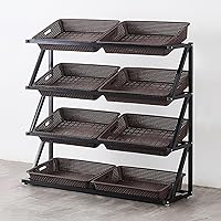 Vista 10 de Shelves 4/5 Tier Commercial Supermarket Fruit Rack Vegetable Shelf, Retail Display Rack, Large Capacity Snack Storage Basket for Pantry/Retail